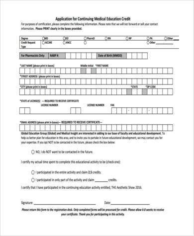 medical education continuing evaluation form