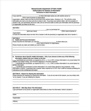 medical information permission form