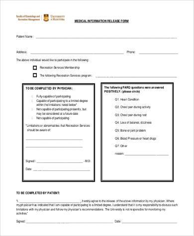 medical information release form pdf
