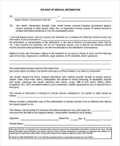 medical information release form