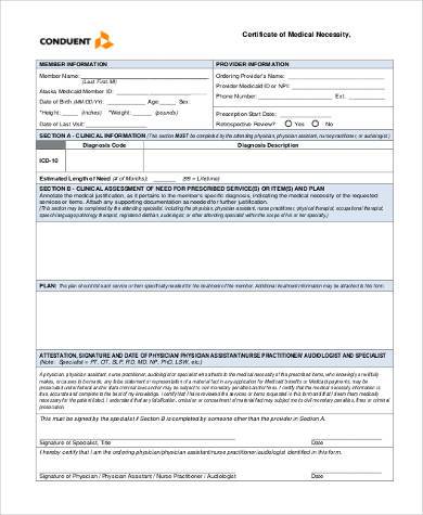 medical necessity certification form2