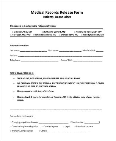 medical record release form pdf