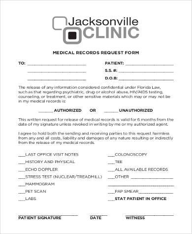 FREE 8+ Sample Medical Records Request Forms in PDF | MS Word