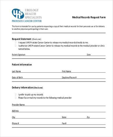 Free 8 Sample Medical Records Request Forms In Pdf Ms Word
