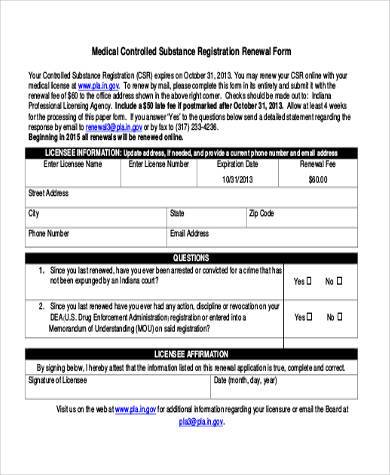 medical registration renewal form