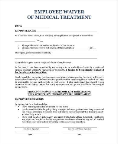 FREE 14+ Medical Waiver Form Samples, PDF, MS Word, Google Docs, Excel