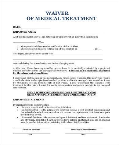 medical treatment waiver form1