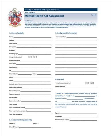 mental health act assessment form1