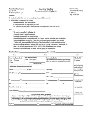 FREE 9+ Sample Money Order Forms in PDF | MS Word