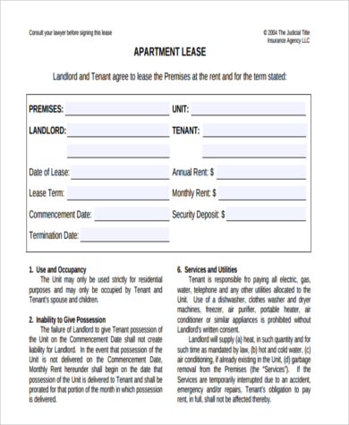 month to month apartment lease form