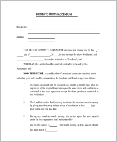 month to month lease renewal form