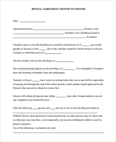 monthly payment contract form