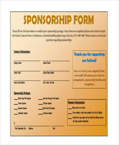 music event sponsorship proposal form
