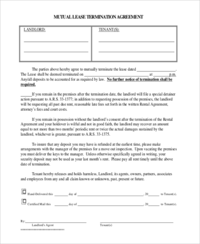 mutual lease termination agreement