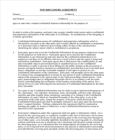 Employee non disclosure agreement pdf