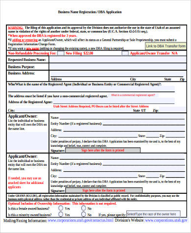 new business registration form