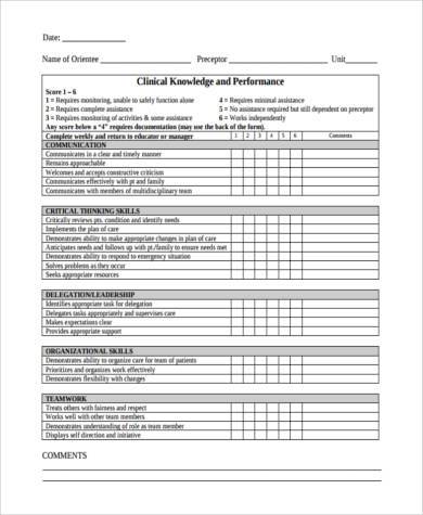new nurse evaluation form in pdf