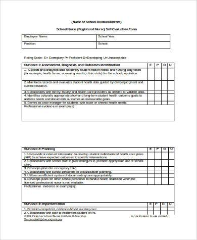 Free 8+ Sample Nurse Evaluation Forms In Pdf 