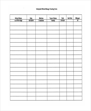 FREE 6  Sample Mileage Tracker Forms in MS Word MS Word PDF