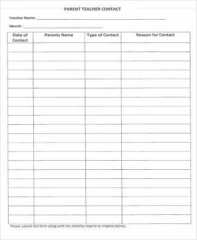 parent contact form for teachers