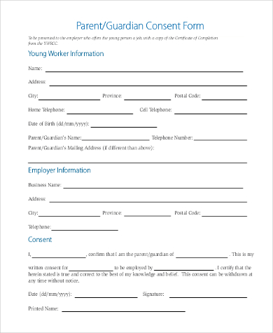 FREE 14+ Parent Consent Form Samples, PDF, MS Word, Google Docs, Excel