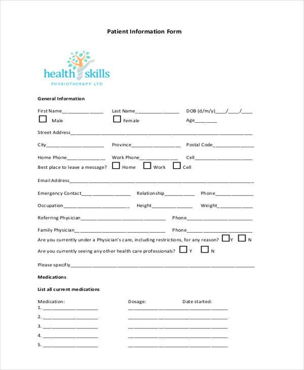 patient information form pdf