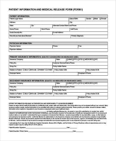 patient information release form
