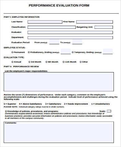performance evaluation form in pdf