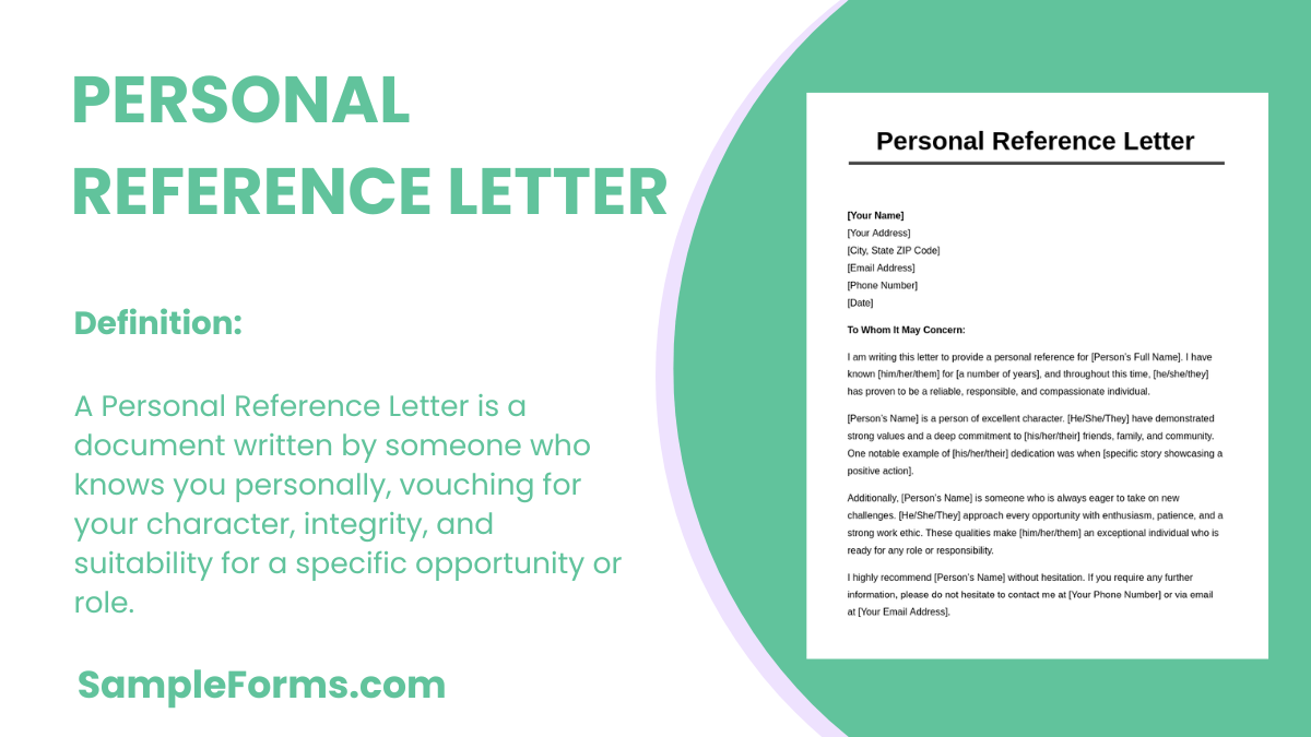 personal reference letter