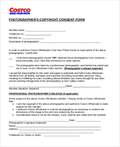 photograph copyright release form