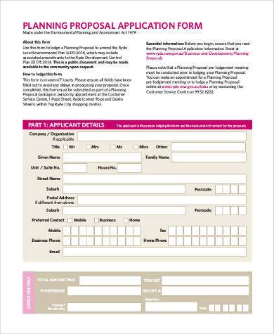 planning proposal application form