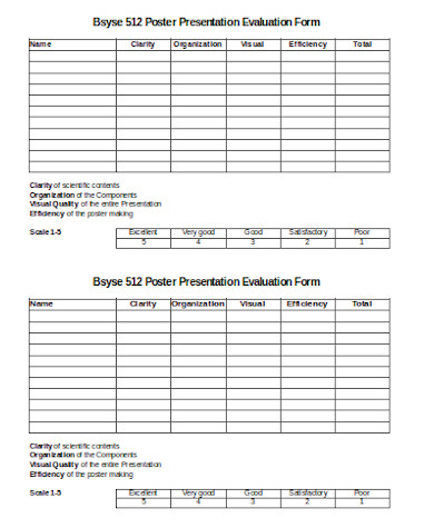 poster presentation evaluation form