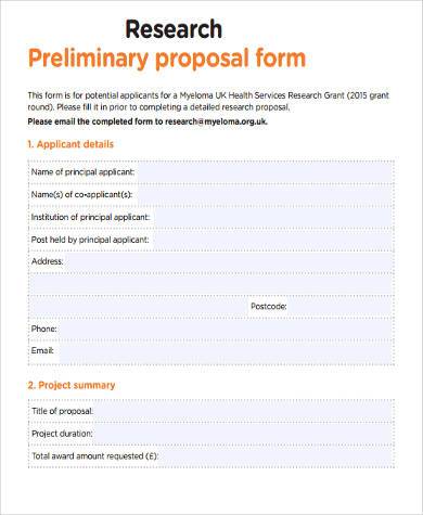 FREE 8 Sample Research Proposal Forms in PDF MS Word 