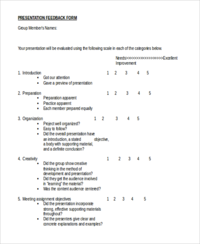 presentation feedback form1