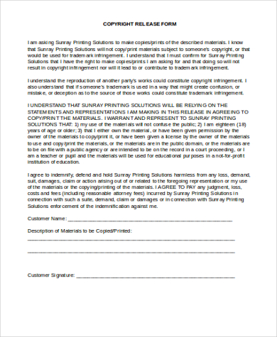 print copyright release form