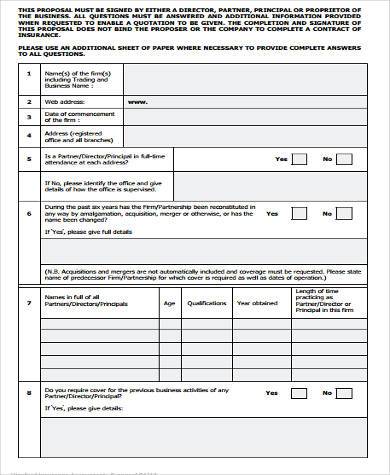 printable accountants proposal form
