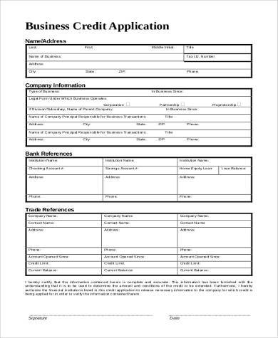 printable business credit application form1