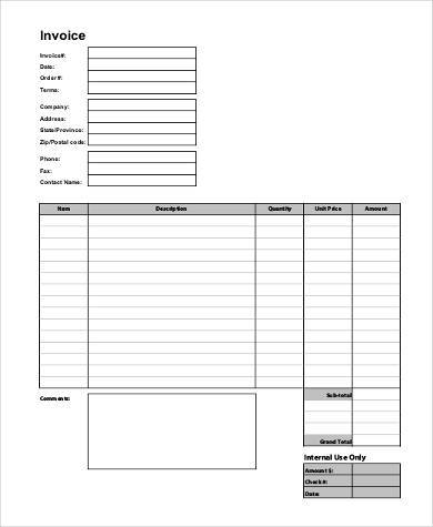 printable business invoice form