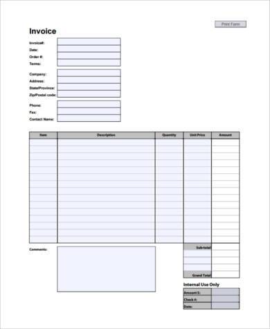 FREE 8+ Sample Business Invoice Forms in MS Word | PDF | Excel