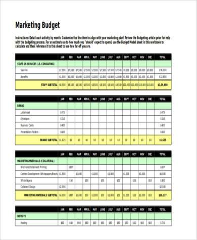 printable marketing budget form