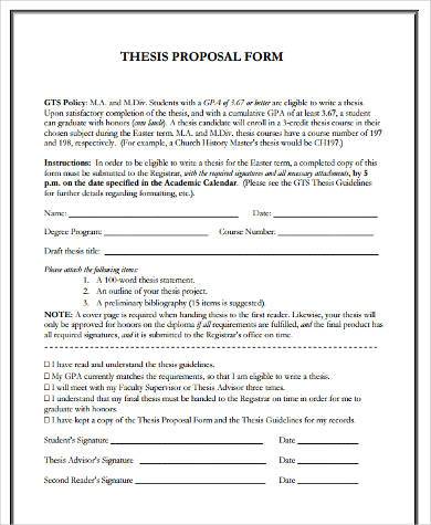 printable thesis proposal form