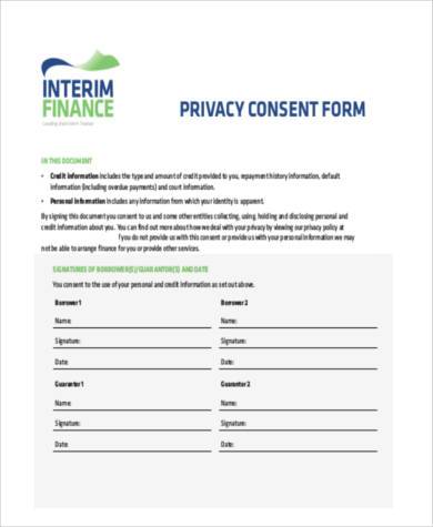 privacy consent form in pdf