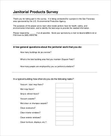 product survey form 