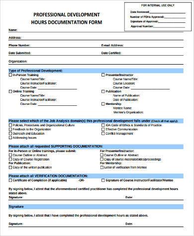 professional development agreement form1