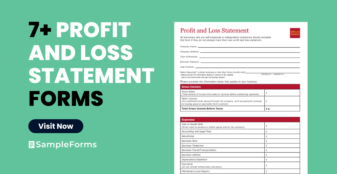 profit and loss statement form