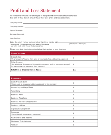 FREE 8+ Profit and Loss Statement Samples in MS Excel | PDF