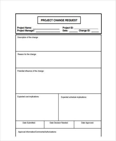project change request form
