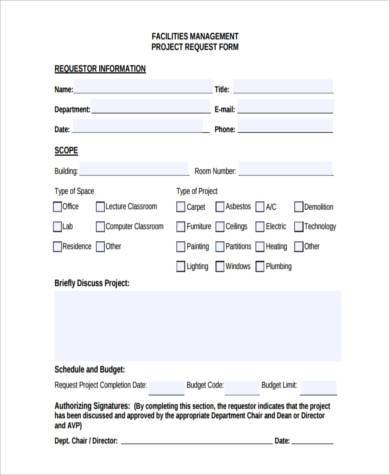 project management request form