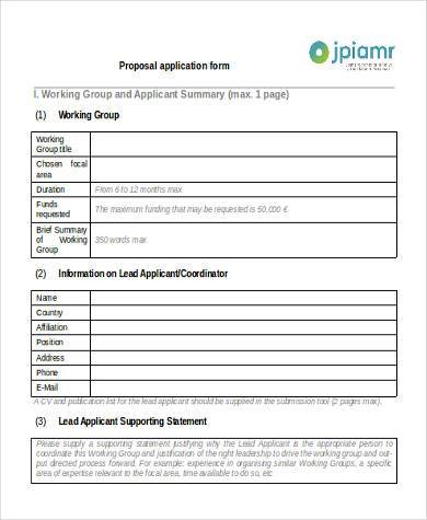 proposal application form in pdf