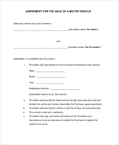 FREE 11+ Vehicle Purchase Agreement Samples, PDF, MS Word, Google Docs